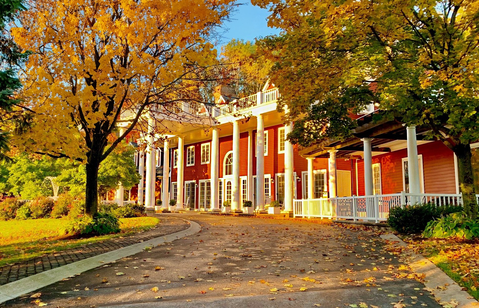 Inn Fall Front of the Inn with fall colors.